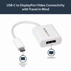 StarTech.com USB C to DisplayPort Adapter - 4K 60Hz/8K 30Hz - USB Type-C to DP 1.4 HBR2 Adapter Dongle - Compact USB-C (DP Alt Mode) Monitor Video Converter - Thunderbolt 3 Compatible - White - Additional view 5