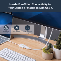 StarTech.com USB C to DisplayPort Adapter - 4K 60Hz/8K 30Hz - USB Type-C to DP 1.4 HBR2 Adapter Dongle - Compact USB-C (DP Alt Mode) Monitor Video Converter - Thunderbolt 3 Compatible - White - Additional view 6