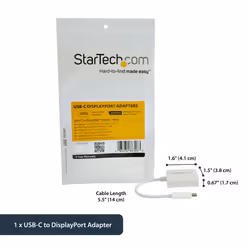 StarTech.com USB C to DisplayPort Adapter - 4K 60Hz/8K 30Hz - USB Type-C to DP 1.4 HBR2 Adapter Dongle - Compact USB-C (DP Alt Mode) Monitor Video Converter - Thunderbolt 3 Compatible - White - Additional view 8