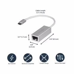 StarTech.com USB-C to Gigabit Network Adapter - Silver - Additional view 8