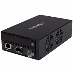 StarTech.com 10 Gigabit Ethernet Copper-to-Fiber Media Converter - Open SFP+ - Managed, 20000 Mbit/s, IEEE 802.3ab, IEEE 802. ...