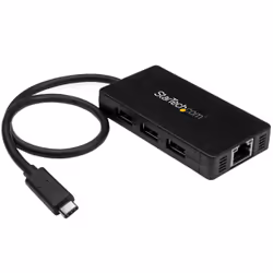 StarTech.com 3-Port USB 3.0 Hub plus Gigabit Ethernet - USB-C - Includes Power Adapter~3-Port USB-C Hub with Gigabit Ethernet - USB-C to 3x USB-A - USB 3.0 (5Gbps) - Includes Power Adapter - Additional view 8