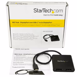 StarTech.com USB-C to Dual DisplayPort 1.2 Adapter, USB Type-C Multi-Monitor MST Hub, Dual 4K 30Hz/1080p 60Hz DP Laptop Display Extender / Splitter, Extra-Long Built-In Cable - Windows Only - Additional view 7