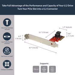 StarTech.com x4 PCI Express to SFF-8643 Adapter for PCIe NVMe U.2 SSD - Additional view 6