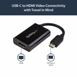StarTech.com USB C to HDMI 2.0 Adapter with Power Delivery - 4K 60Hz USB Type-C to HDMI Display Video Converter - 60W PD Pass-Through Charging Port - Thunderbolt 3 Compatible - Black - Additional view 8