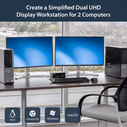 StarTech.com 2-Port DisplayPort Dual-Monitor KVM Switch - 4K 60Hz - Additional view 7