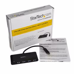 StarTech.com 4 Port USB C Hub with 4 USB Type-A Ports (USB 3.0 SuperSpeed 5Gbps) - 60W Power Delivery Passthrough Charging - USB 3.1 Gen 1/USB 3.2 Gen 1 Laptop Hub Adapter - MacBook, Dell~4 Port USB C Hub with 4 USB Type-A Ports (USB 3.0 SuperSpeed 5Gbps) - 60W Power Delivery Passthrough Charging - USB 3.2 Gen 1 Laptop Hub Adapter - MacBook, Dell - Additional view 5