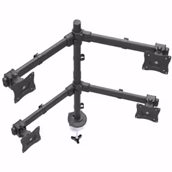 StarTech.com Desk Mount Quad Monitor Arm - Ergonomic VESA 4 Monitor Mount 2x2 up to 27" - Articulating & Height Adjustable Pole Mount - Tilt/Swivel/Rotate LCD/LED Screen - Desk Clamp/Grommet - Additional view 5