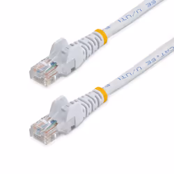 StarTech.com Cat5e Ethernet Patch Cable with Snagless RJ45 Connectors - 0.5 m, White, 0.5 m, Cat5e, U/UTP (UTP), RJ-45, RJ-45 ...