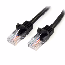 StarTech.com Cat5e Ethernet Patch Cable with Snagless RJ45 Connectors - 0.5 m, Black, 0.5 m, Cat5e, U/UTP (UTP), RJ-45, RJ-45 ...