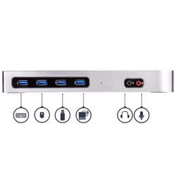 StarTech.com USB-C & USB-A Dock - Dual Monitor 4K 60Hz Dock DisplayPort + HDMI - Hybrid USB 3.0 Docking Station for USB-C or USB-A Laptops - 6x USB Type-A, GbE - USB 3.1 Gen 1 - Mac/Windows - Additional view 5