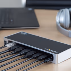 StarTech.com USB-C & USB-A Dock - Dual Monitor 4K 60Hz Dock DisplayPort + HDMI - Hybrid USB 3.0 Docking Station for USB-C or USB-A Laptops - 6x USB Type-A, GbE - USB 3.1 Gen 1 - Mac/Windows - Additional view 7