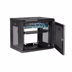 StarTech.com 2-Post 9U Wall Mount Network Cabinet with 1U Shelf, 19" Wall-Mounted Server Rack for Data / Networking / AV / Electronics / Computer Equipment, Small Vented Rack Enclosure - Additional view 5