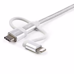 StarTech.com 1 m (3 ft.) USB Multi Charging Cable - USB to Micro-USB or USB-C or Lightning for iPhone / iPad / iPod / Android - Apple MFi Certified - 3 in 1 USB Charger - Braided - Additional view 4