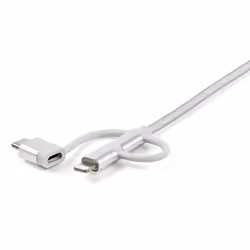 StarTech.com 1 m (3 ft.) USB Multi Charging Cable - USB to Micro-USB or USB-C or Lightning for iPhone / iPad / iPod / Android - Apple MFi Certified - 3 in 1 USB Charger - Braided - Additional view 7