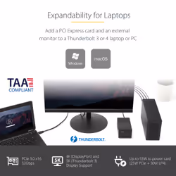 StarTech.com Thunderbolt 3 PCIe Expansion Chassis, External Enclosure with One PCI Express Slot, PCIe Box for Laptops/Desktops/All-In-Ones, 5K/4K Output Via TB3/DP Ports, TAA Compliant - Additional view 7