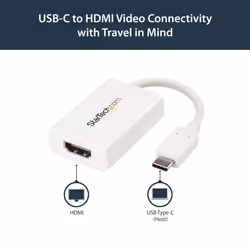 StarTech.com USB C to HDMI 2.0 Adapter with Power Delivery - 4K 60Hz USB Type-C to HDMI Display Video Converter - 60W PD Pass-Through Charging Port - Thunderbolt 3 Compatible - White - Additional view 7