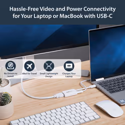 StarTech.com USB C to HDMI 2.0 Adapter with Power Delivery - 4K 60Hz USB Type-C to HDMI Display Video Converter - 60W PD Pass-Through Charging Port - Thunderbolt 3 Compatible - White - Additional view 8