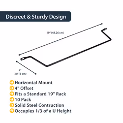 StarTech.com Horizontal Cable Lacing Bars with 4 in. Offset for Racks - 10 Pack - Additional view 4
