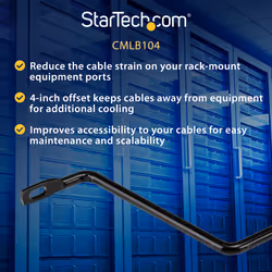StarTech.com Horizontal Cable Lacing Bars with 4 in. Offset for Racks - 10 Pack - Additional view 5