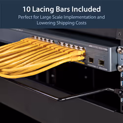 StarTech.com Horizontal Cable Lacing Bars with 4 in. Offset for Racks - 10 Pack - Additional view 6