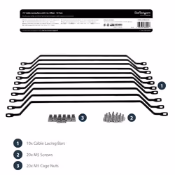 StarTech.com Horizontal Cable Lacing Bars with 4 in. Offset for Racks - 10 Pack - Additional view 7