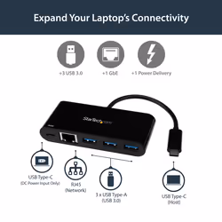 StarTech.com USB-C to Ethernet Adapter with 3-Port USB 3.0 Hub and Power Delivery - Additional view 7
