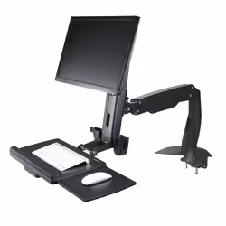 StarTech.com Sit Stand Monitor Arm - Desk Mount Adjustable Sit-Stand Workstation Arm for Single 34" VESA Mount Display - Ergonomic Articulating Standing Desk Converter with Keyboard Tray - Additional view 4