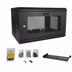 StarTech.com 2-Post 6U Wall Mount Network Cabinet with 1U Shelf, 19" Wall-Mounted Server Rack for Data / Networking / AV / Electronics / Computer Equipment, Small Vented Rack Enclosure - Additional view 7