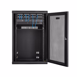 StarTech.com 4-Post 18U Wall Mount Network Cabinet with 1U Shelf, 19" Hinged Wall-Mounted Server Rack for Data / AV / Electronics / Computer Equipment, Flexible Vented Rack Enclosure - Additional view 6