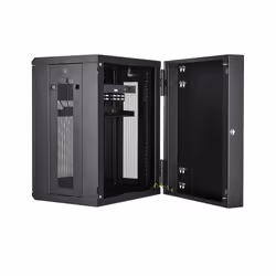 StarTech.com 4-Post 15U Wall Mount Network Cabinet with 1U Shelf, 19" Hinged Wall-Mounted Server Rack for Data / AV / Electronics / Computer Equipment, Flexible Vented Rack Enclosure - Additional view 4