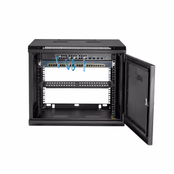 StarTech.com 4-Post 9U Wall Mount Network Cabinet with 1U Shelf, 19" Wall-Mounted Server Rack for Data / AV / Electronics / Computer Equipment, Small Vented Rack Enclosure - Additional view 5
