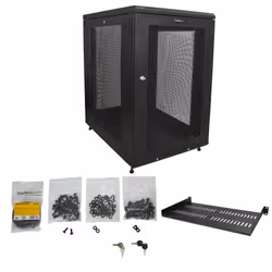 StarTech.com 4-Post 18U Server Rack Cabinet, Lockable 19" Data Rack Cabinet for Computer / AV / IT Equipment, Office / Home Network Rack with Casters & Adjustable Mounting Rails - Additional view 7