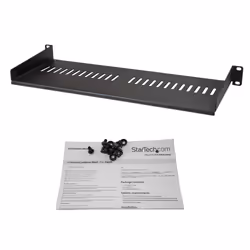 StarTech.com 1U Server Rack Shelf - Universal Vented Rack Mount Cantilever Tray for 19" Network Equipment Rack & Cabinet - Heavy Duty Steel – Weight Capacity 44lb/20kg - 7" Deep Shelf, Black - Additional view 4