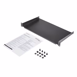 StarTech.com 1U Fixed Server Rack Mount Shelf - 10in Deep Steel Universal Cantilever Tray for 19" AV/ Network Equipment Rack - Heavy Duty Steel - Weight Capacity 44lbs/20kg, Black - Additional view 6