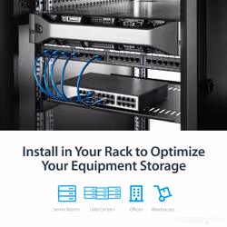 StarTech.com 1U Server Rack Shelf - Universal Vented Rack Mount Cantilever Tray for 19" Network Equipment Rack & Cabinet - Heavy Duty Steel – Weight Capacity 44lb/20kg - 16" Deep Shelf, Black - Additional view 5