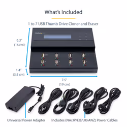 StarTech.com Standalone 1 to 7 USB Thumb Drive Duplicator and Eraser, Multiple USB Flash Drive Copier, System and File and Whole-Drive Copy at 1.5 GB/min, Single and 3-Pass Erase, LCD Display - Additional view 6
