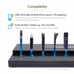 StarTech.com Standalone 1 to 15 USB Thumb Drive Duplicator and Eraser, Multiple USB Flash Drive Copier, System and File and Whole-Drive Copy at 1.5 GB/min, Single and 3-Pass Erase, LCD Display - Additional view 4