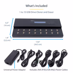 StarTech.com Standalone 1 to 15 USB Thumb Drive Duplicator and Eraser, Multiple USB Flash Drive Copier, System and File and Whole-Drive Copy at 1.5 GB/min, Single and 3-Pass Erase, LCD Display - Additional view 7