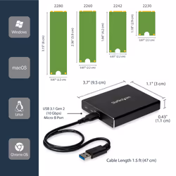 StarTech.com Dual-Slot Drive Enclosure for M.2 SATA SSDs - USB 3.1 (10Gbps) - RAID - Additional view 7