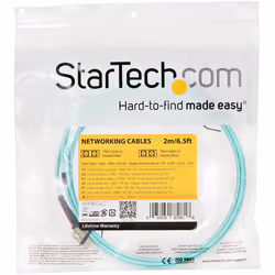StarTech.com 2m (6ft) LC/UPC to LC/UPC OM4 Multimode Fiber Optic Cable, 50/125µm LOMMF/VCSEL Zipcord Fiber, 100G, Low Insertion Loss - LSZH Fiber Jumper Cord - Additional view 5