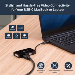 StarTech.com USB-C Multiport Video Adapter - 3-in-1 - 4K 30Hz - Black - Additional view 8