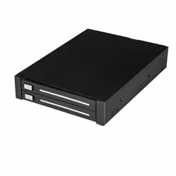 StarTech.com Dual-Bay 2.5” SATA SSD / HDD Rack for 3.5” Bay - Trayless - RAID, 8.89 cm (3.5"), Carrier panel, Black, 2.5", Se ...