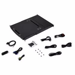 StarTech.com Dual Rail Rackmount KVM Console HD 1080p - Single Port DVI/VGA KVM w/17" LCD Monitor for Server Rack - Fully Featured 1U LCD KVM Drawer w/Cables - USB Support - 44230 MTBF - Additional view 5