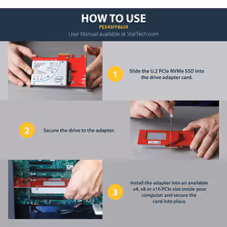 StarTech.com U.2 to PCIe Adapter for 2.5" U.2 NVMe SSD - SFF-8639 - x4 PCI Express 4.0 - Additional view 8