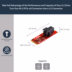 StarTech.com U.2 (SFF-8643) to M.2 PCI Express 3.0 x4 Host Adapter Card for 2.5” U.2 NVMe SSD - Additional view 8