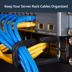 StarTech.com 1U 19" Cable Management Organizer - D Ring Hook Network/Server Rack Cord Manager - Data Center Horizontal Wire Panel with Passthrough Holes w/Mounting HW - EIA/ECA-310-E - Additional view 7