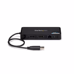 StarTech.com USB 3.0 Mini Dock - Dual Monitor USB-A Docking Station with DisplayPort 4K 60Hz Video & Gigabit Ethernet - 1ft (30cm) cable - Portable USB 3.1 Gen 1 Type-A Laptop Adapter - Additional view 4