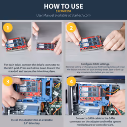 StarTech.com Dual-Slot M.2 Drive to SATA Adapter for 2.5" Drive Bay - RAID - Additional view 7