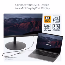 StarTech.com USB-C to Mini DisplayPort Adapter - 4K 60Hz - White - USB 3.1 Type-C to Mini DP Adapter - Upgraded Version is CDP2MDPEC - Additional view 8